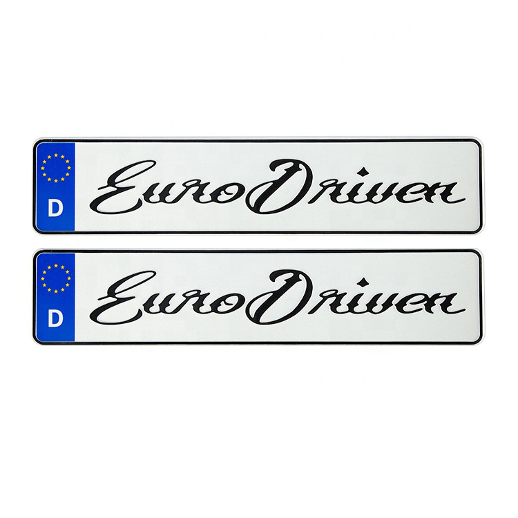 跨境欧洲金属铝合金汽车用品配件装饰车牌冲压凹凸反光标牌