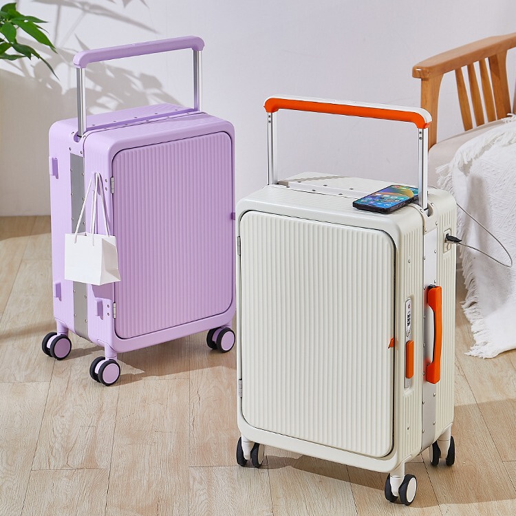 New Wide Trolley Suitcase, Carry-On Suitcase, Aluminum Frame Trolley Suitcase, Open-Top Universal Wheel Suitcase, Stylish Luggage Suitcase New Wide Trolley Suitcase, Carry-On Suitcase, Aluminum Frame Trolley Suitcase, Open-Top Universal Wheel Suitcase, Stylish Luggage Suitcase