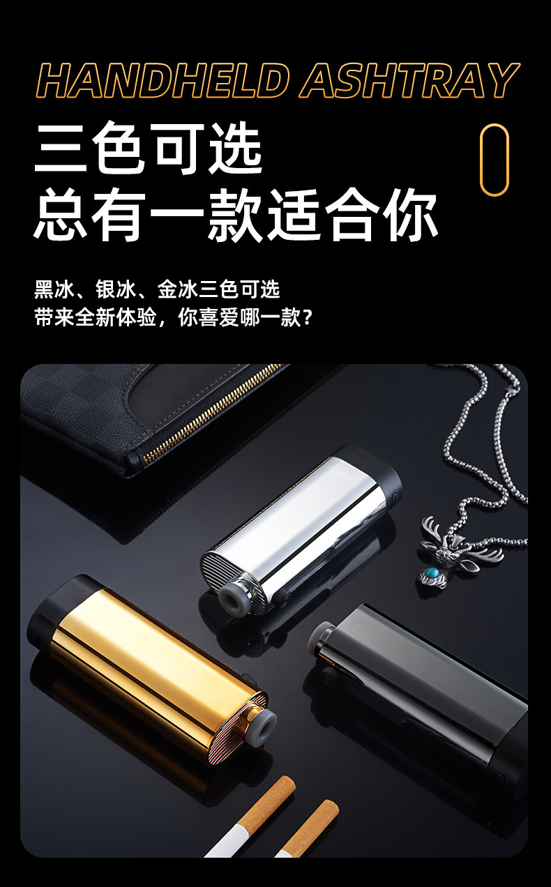 Car-Mounted Ashtray for Smoking Without Ash Falling, a Lazy Person's Tool for Lighting Cigarettes in the Car Without Ash Popping, Preventing Fly Ash, and One-Click Quick Ignition