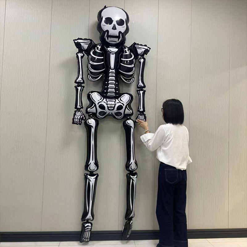 Nuevo globo de Halloween 4D globo tridimensional columna árbol fantasma lápida de bruja puede pararse base globo de película de aluminio