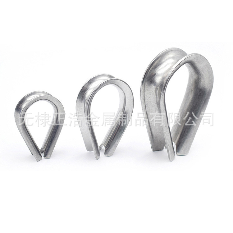 304不锈钢钢丝绳套环保护套三角环夸口鸡心环M2M3M4M5M6M8M10