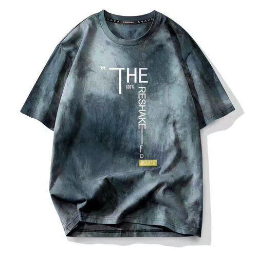 Retro Tie-Dye T-Shirt Summer Unisex Half-Sleeve Loose Top Hong Kong Style Printed Streetwear Couple Short Sleeve