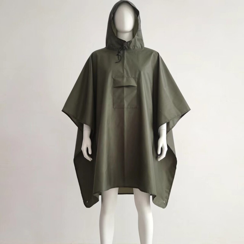 Three-In-One Thickened Rain Poncho with Pockets and Drawstring Hood, Transformable Multi-Scenario Raincoat Three-In-One Thickened Rain Poncho with Pockets and Drawstring Hood, Transformable Multi-Scenario Raincoat