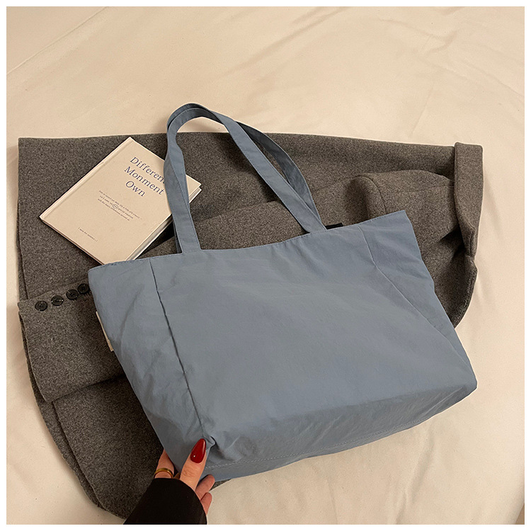 Cross-border laid-back style nylon bag for women 2025 new casual large-capacity shopping handbag, simple and lightweight single-shoulder bag undefined