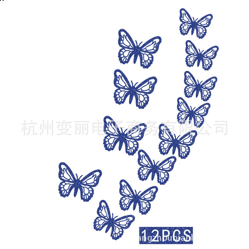 Mariposa brillo 3D pegatinas de pared sala de estar dormitorio autoadhesivo refrigerador decoración creativa pared de la habitación de los niños