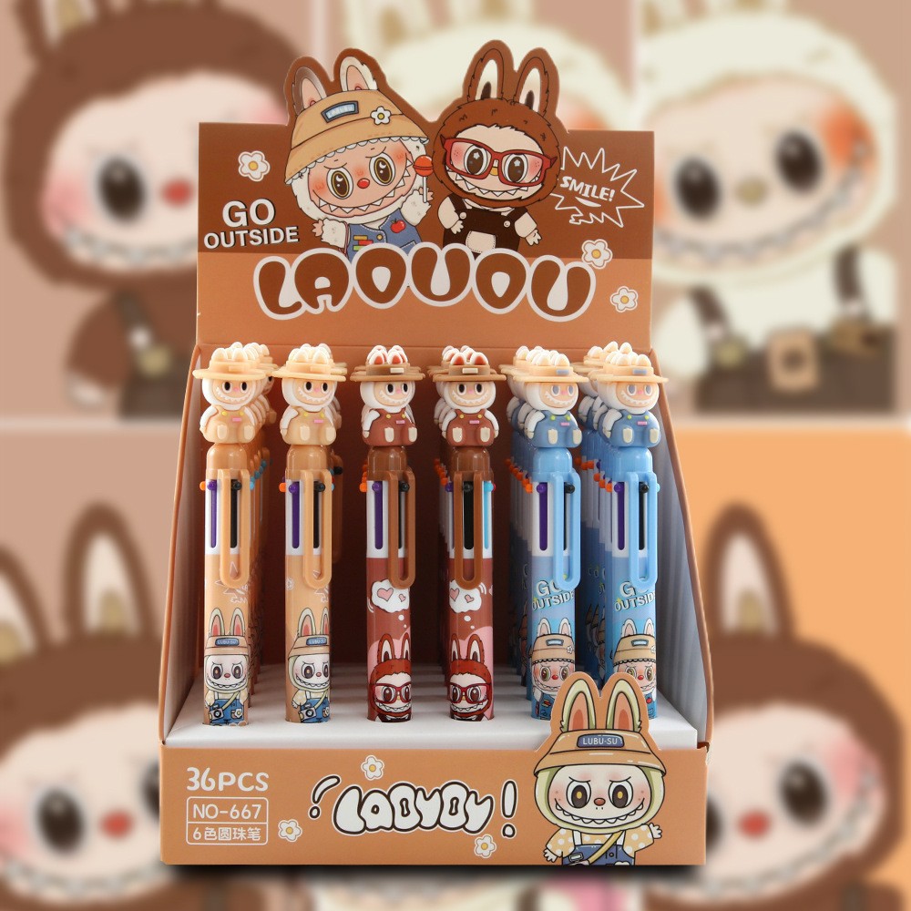 Coreano de dibujos animados lindo mascota colección multi-color pluma linda chica diez colores bolígrafo estudiante diario pluma de color