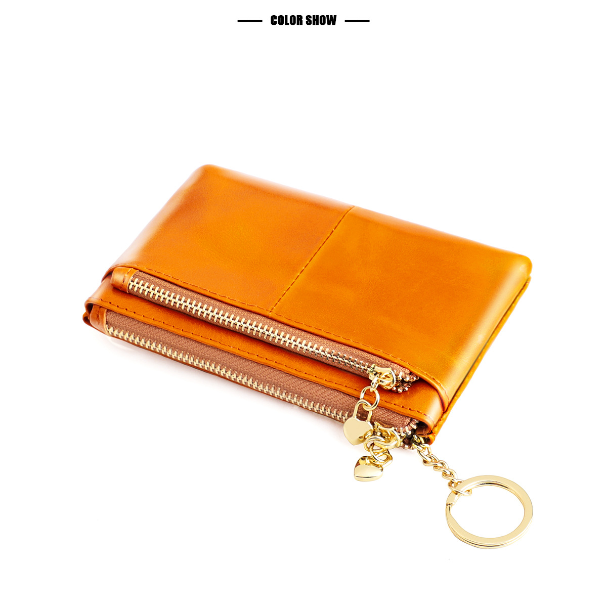 New Oil Wax Leather Coin Purse Fashion Small Coin Bag Hand Key Bag Small Purse display picture 1