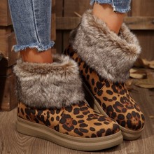 外贸毛毛雪地靴女士大码棉靴加绒保暖女鞋厂家批发冬季中低筒棉鞋