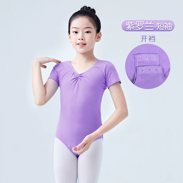 Violet-short sleeve-open crotch