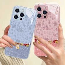 挂坠招财猫苹果16promax手机壳夏天iPhone15新款15高端14全包13女