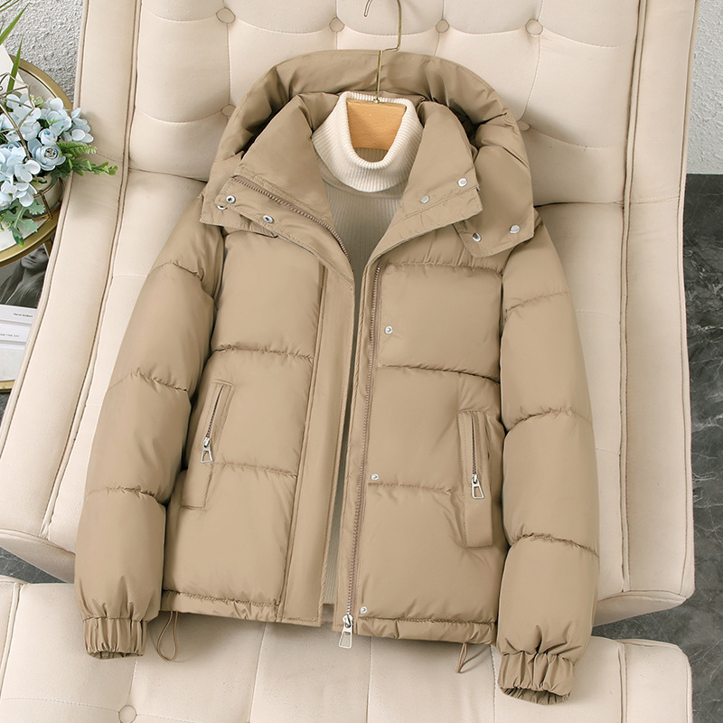 Women's Short down Cotton Jacket 2025 New Korean Version Hooded Thickened Cotton Coat for Petite Winter Fashion Women's Short down Cotton Jacket 2025 New Korean Version Hooded Thickened Cotton Coat for Petite Winter Fashion