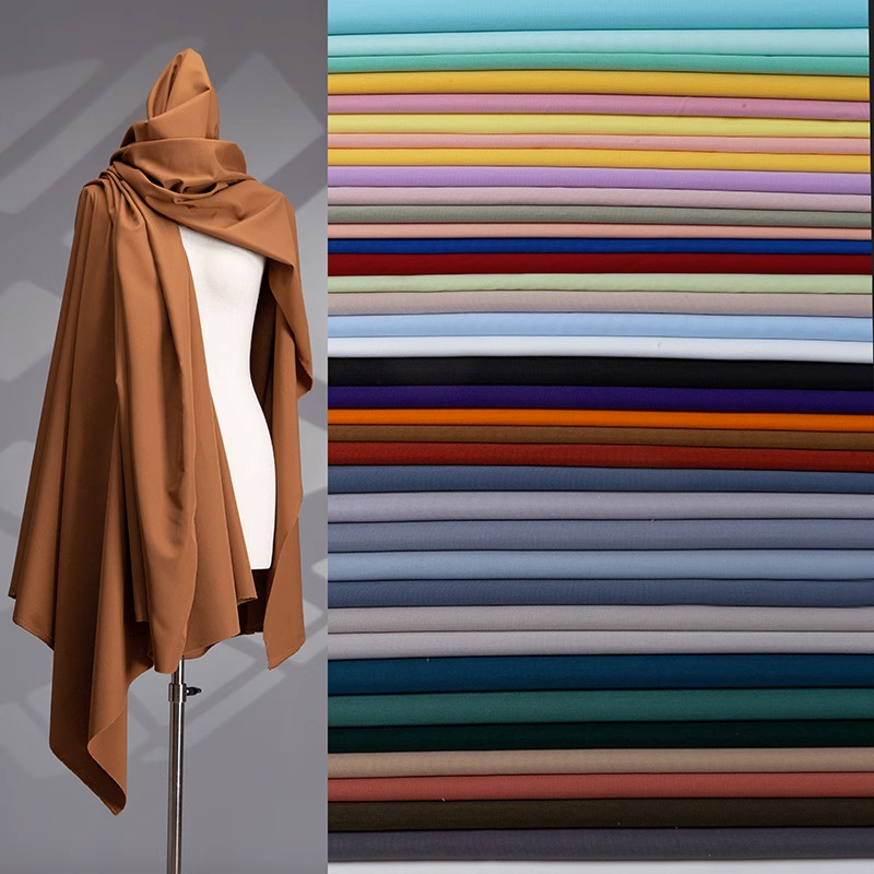 Primavera y otoño de alta calidad tela de abrigo antiarrugas poliéster algodón de color sólido plano tejido de memoria chaqueta chaqueta de ropa de vestir
