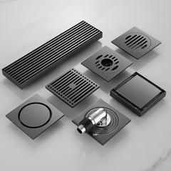 304不鏽鋼槍灰色防臭地漏淋浴廁所衛生間下水道洗衣機浴室全銅芯