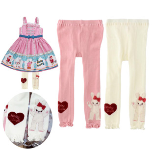 Shirlytemple Xiu Lan Deng Bo Leggings for Girls, Princess Heart Rabbit Leggings, Long Pants Wholesale