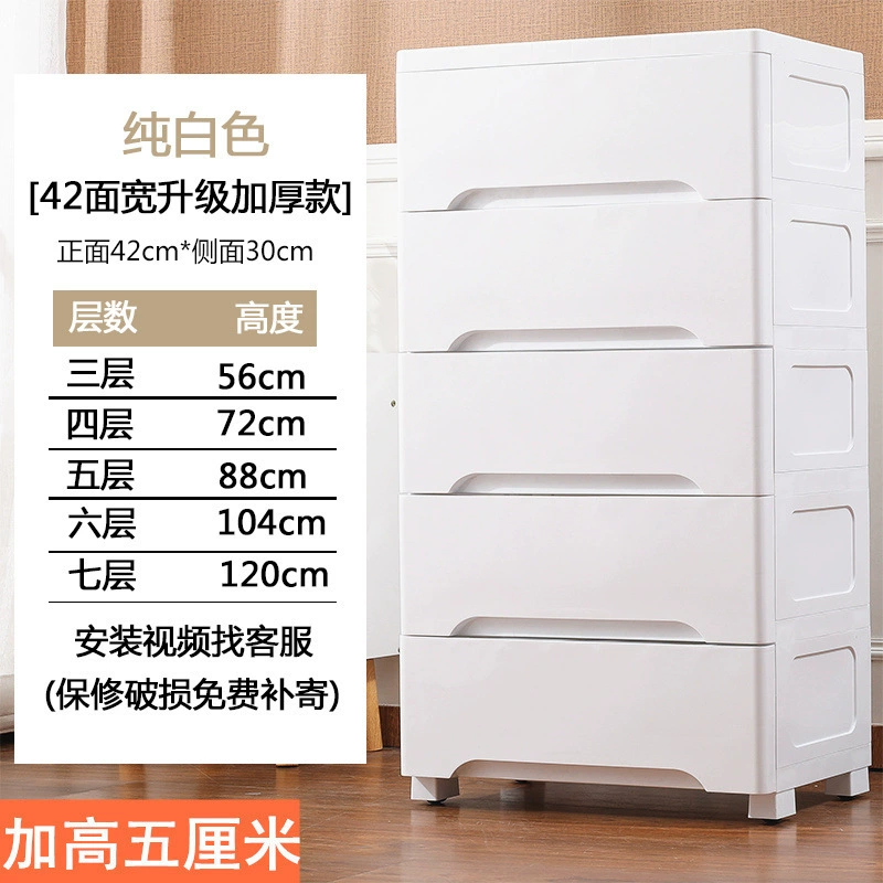 Plastic Storage Cabinet — Thickened Multi-Layer Drawer Organizer, Various Widths 20–78 cm