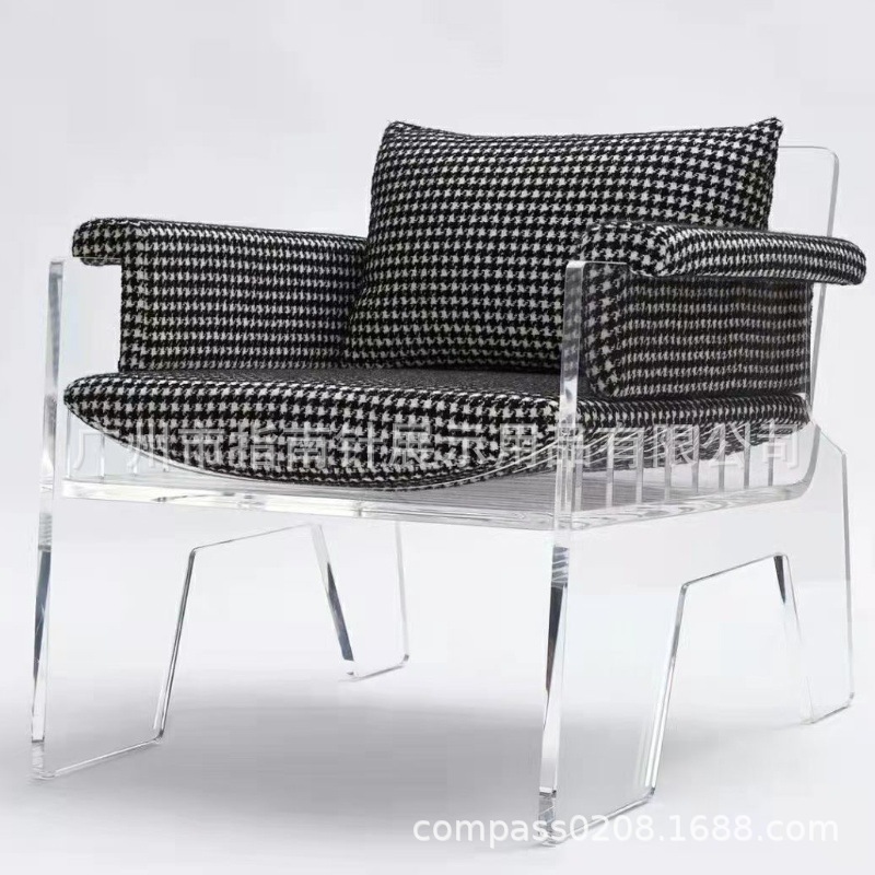 Acrylic leisure time chair Office originality stool household balcony Simplicity sofa Clear quartz chair