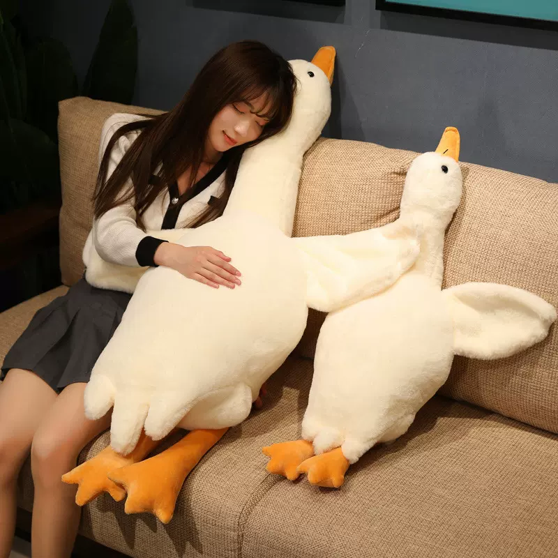 可拉伸网红大白鹅毛绒玩具 大鹅玩偶公仔 礼物布娃娃陪睡靠垫批发