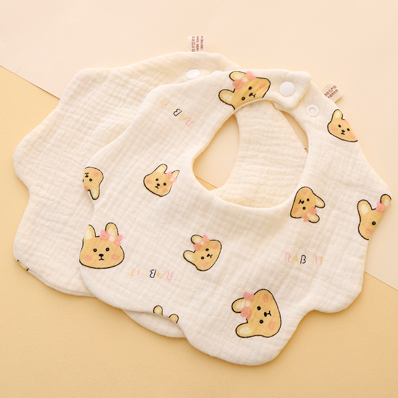 Babero para bebés todos los días Toalla de saliva transpirable de gasa de algodón de seis capas Bebé recién nacido Un babero de pétalos para hombres y mujeres