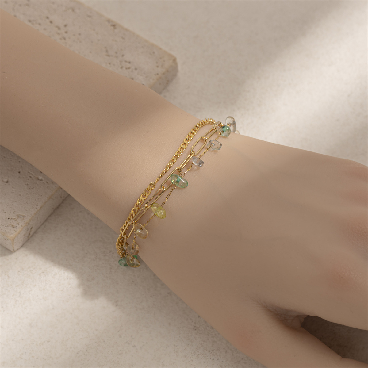 Tena Pulsera de acero inoxidable europea y americana Pulsera de acero de titanio de nicho de lujo ligero de todo fósforo Sin decoloración Joyería transfronteriza Bracelet