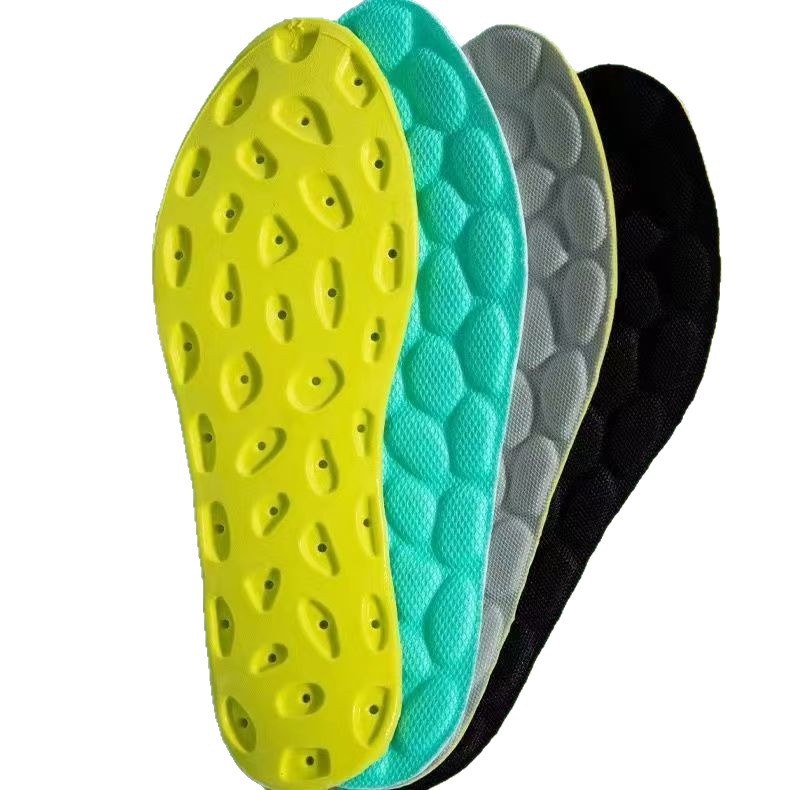 Plantilla de absorción de impactos de alta elasticidad de PU, sensación de pisar heces, movimiento súper suave, absorción de impactos, estación a largo plazo, zapatos antidolor, absorbentes de sudor y desodorante al por mayor
