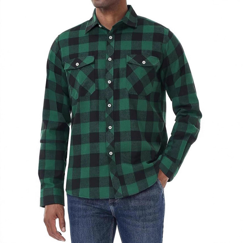Amazon Classic Plaid Shirt for Men, Popular Men's Personalized Long-Sleeve Collared Shirt, Casual Jacket Shirt for Export Amazon Classic Plaid Shirt for Men, Popular Men's Personalized Long-Sleeve Collared Shirt, Casual Jacket Shirt for Export