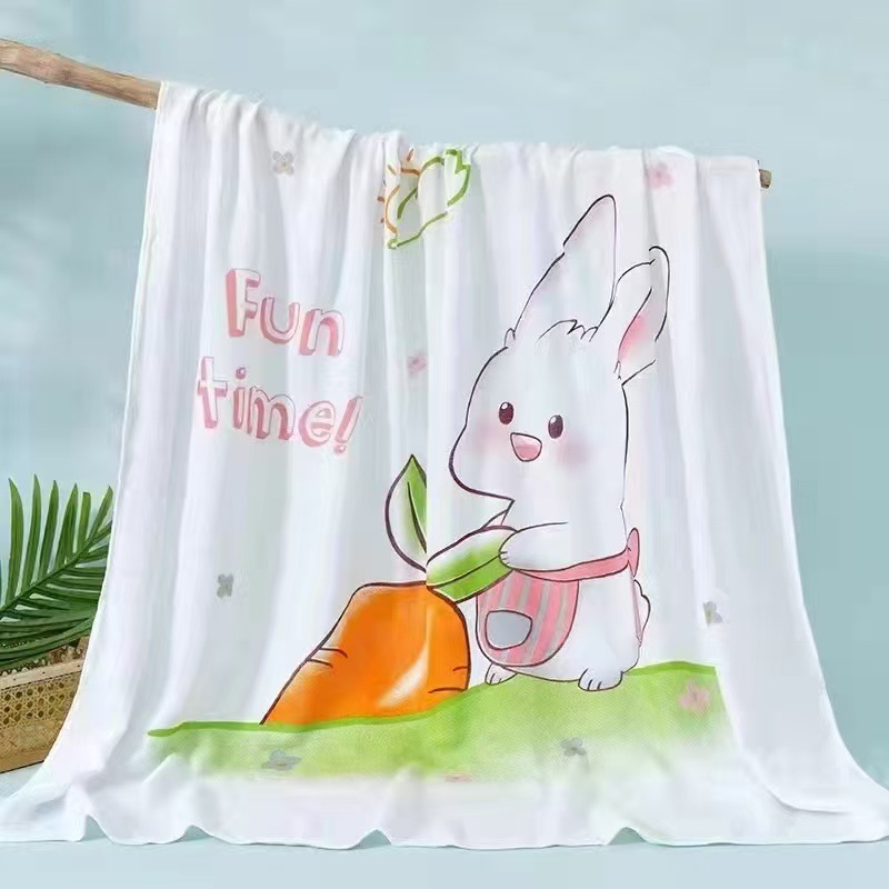 Toalla de baño para bebés fibra de bambú gasa de doble capa edredón recién nacido jardín de infantes Toalla de impresión manta edredón para bebés