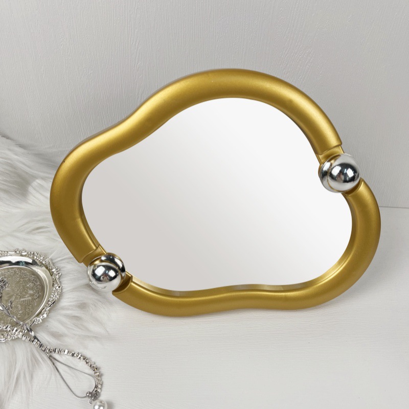 Espejo de nube de alto valor de estilo crema, tocador, decoración de escritorio, espejo de maquillaje de pie, dormitorio de estudiantes transfronterizo