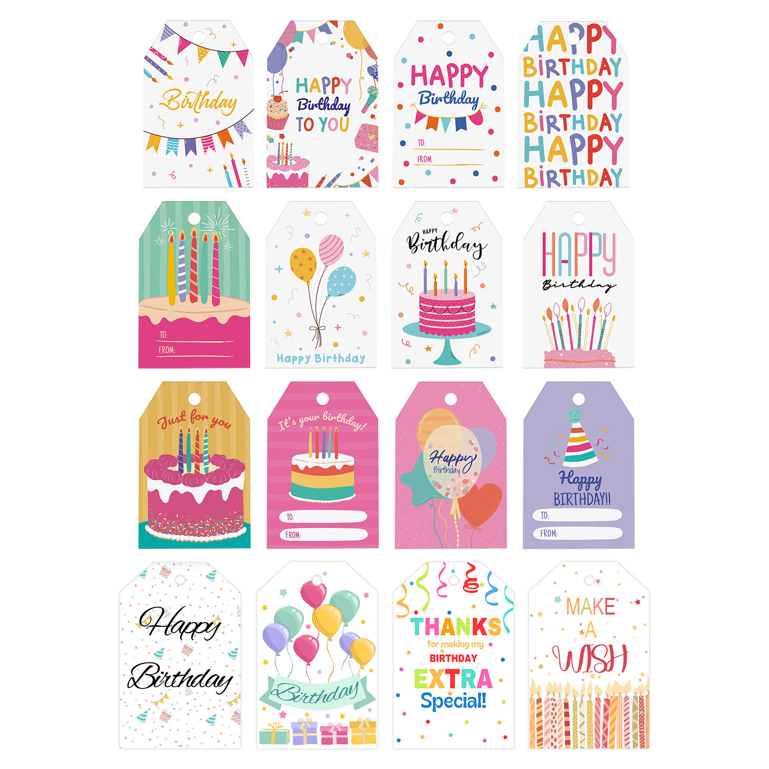 生日派对装饰用品 祝福语吊牌挂牌 Happy Birthday礼物礼品标签