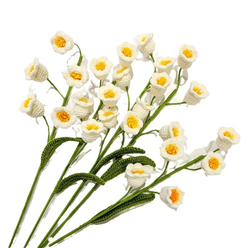 跨境手工编织成品花束仿真花毛线针织假花教师节花束七夕送礼好物|undefined