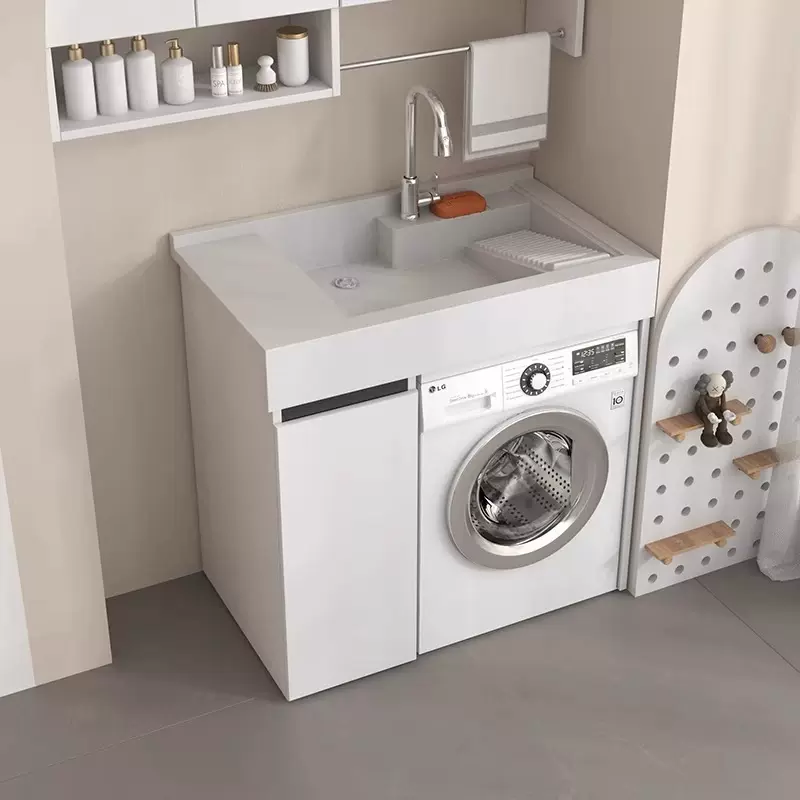 蜂窝铝洗衣机阳台一体柜组合洗衣柜洗衣池台盆伴侣带搓板脸盆定制