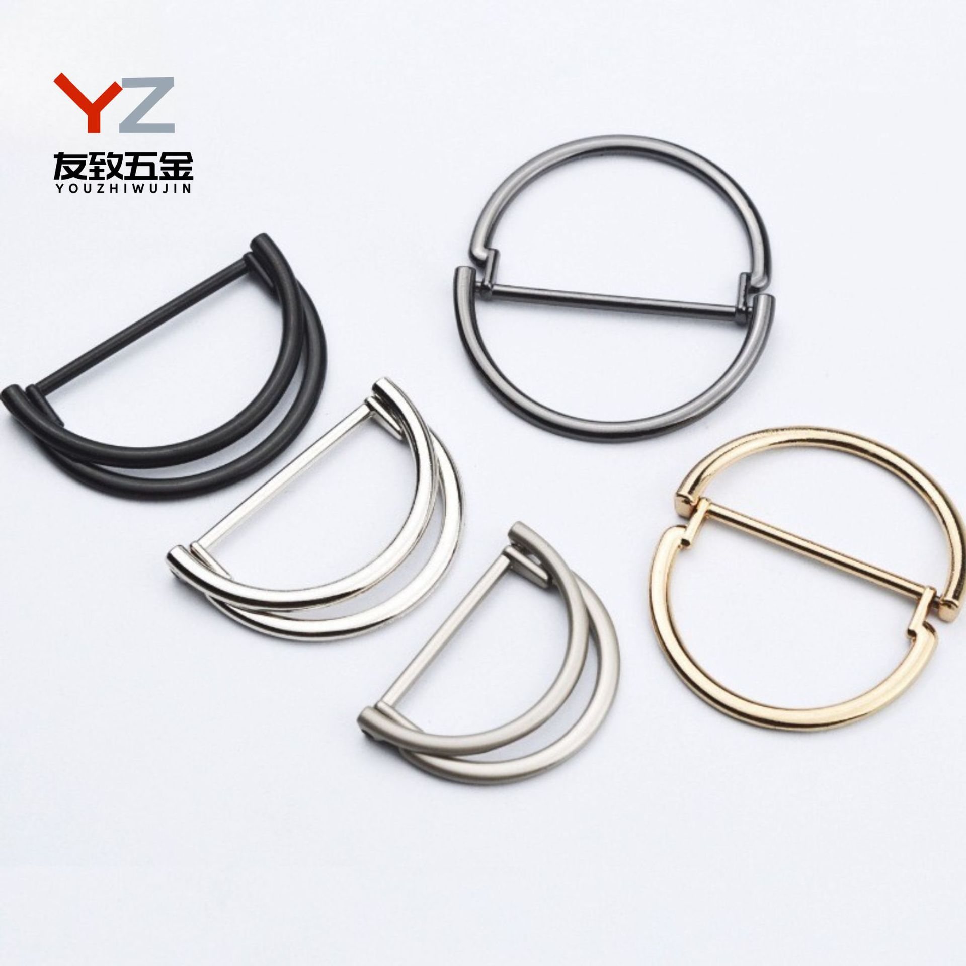双D形扣锌合金双D形环 箱包腰带调节扣椭圆组合D形双环