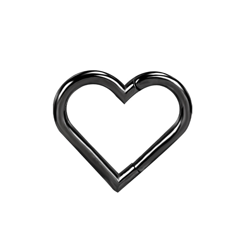 Rose Gold Heart Nose Ring 316L Stainless Steel Hoop 1.2mmx10mm Nose Piercing Jewelry detail image 17