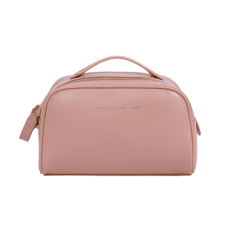 PU doble cremallera bolsa de cosméticos de gran capacidad de lavado bolsa de viaje portátil de las mujeres de cuidado de la piel avanzada multi-funcional bolsa de cosméticos