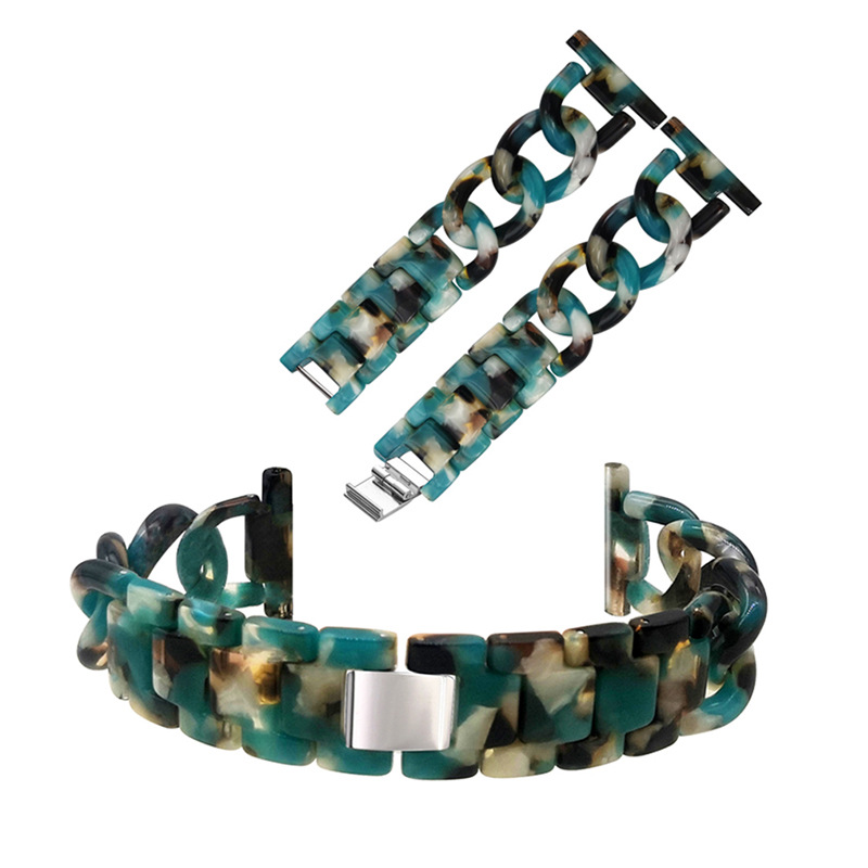 新款树脂牛仔链适用于apple watch三星华为VERSA珠宝扣牛仔链表带