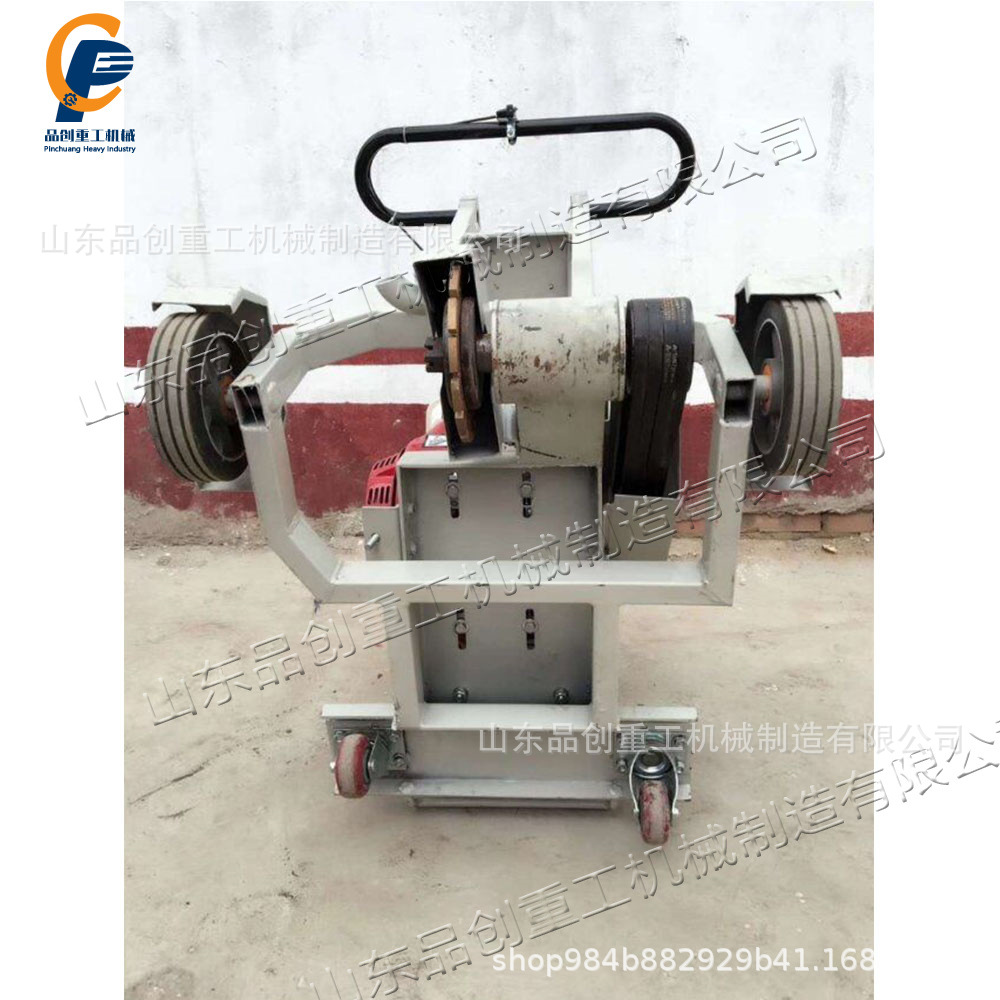 汽油式万向轮开沟机 小型马路曲线切槽机 沥青路面修补裂缝开槽机