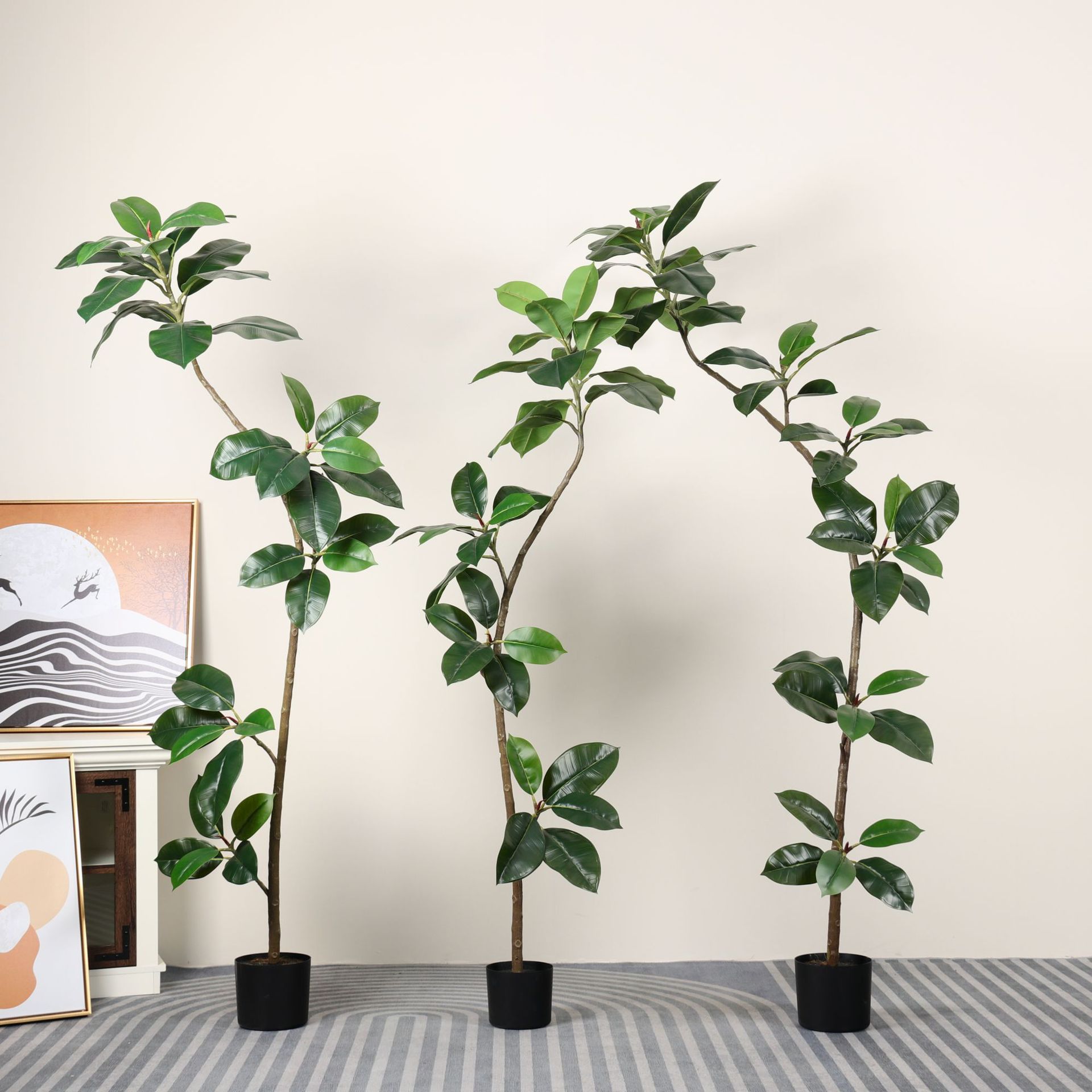 Planta artificial nórdica grande para sala de estar, árbol de simulación decorativo tipo banano viajero en maceta