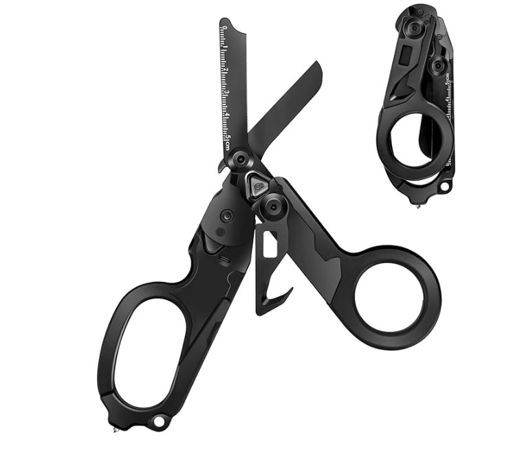 전기도금된 검정색 가위 + 조정 렌치