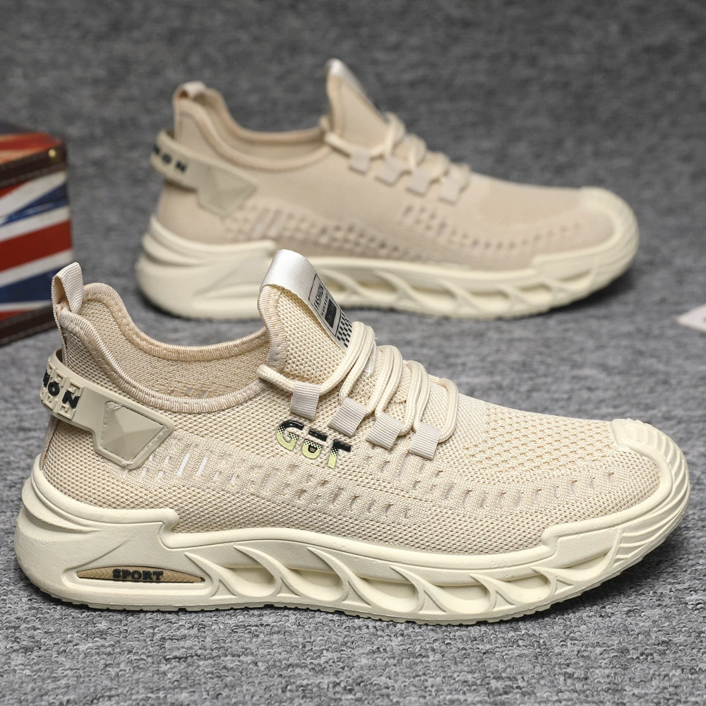 Летающая тканая мужская обувь летом дышащая тонкая сетка полые кроссовки мужская удобная мягкая подошва повседневная туристическая обувь трансграничная