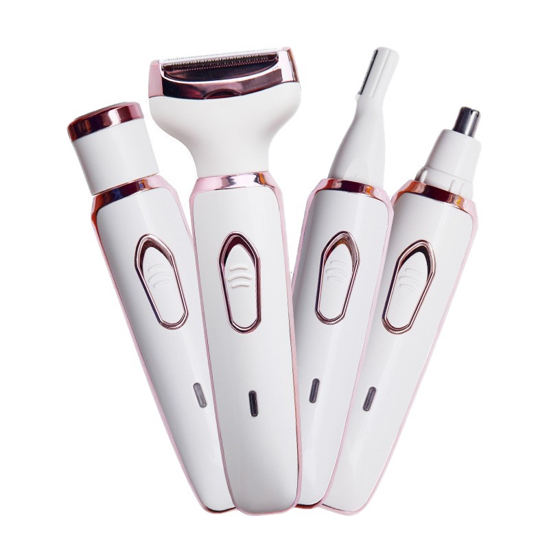 New women's four-in-one electric shaver, eyebrow trimmer, epilator, can trim sideburn hair, armpit USB charging