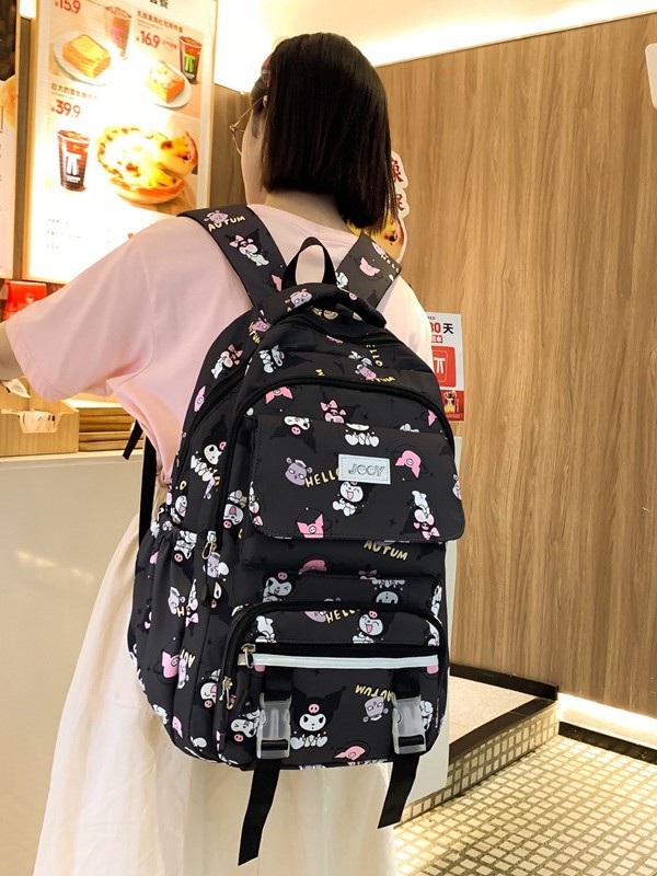 Mochila de estudiantes de moda transfronteriza de gran capacidad, mochila de estudiantes de secundaria y secundaria, nueva mochila de hombro Kulomi