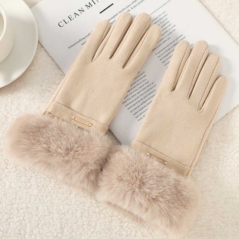 Guantes cálidos de invierno para mujeres, guantes táctiles a prueba de viento para montar al aire libre.