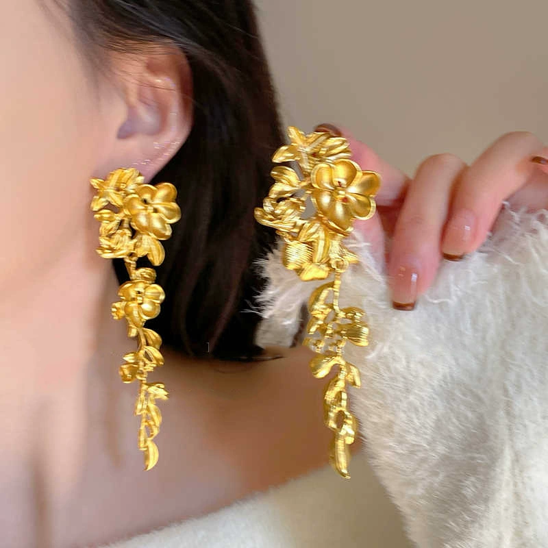 Серебряная игла, мелкие модные серьги из жемчуга, (международная торговля), цветочные, лёгкая роскошь, оптовая