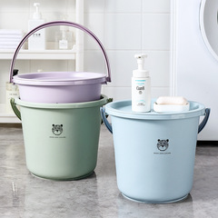 卸売配送洗浄用プラスチックバケツと洗面器セット家庭用ポータブル貯水タンク寮入浴洗濯用丸型バケツ大サイズ