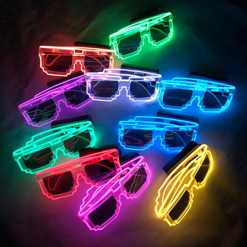 Gafas LED con Mosaico de Celebridades de Internet Transfronterizas, con un Toque Tecnológico, Gafas Luminosas Intermitentes, Accesorios Fluorescentes para Entretenimiento en Bares