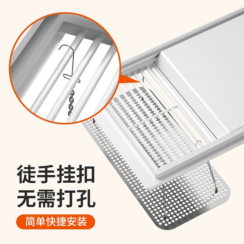 Bathroom heater air deflector panel, alloy construction, porous or one‑piece model, ceiling mount