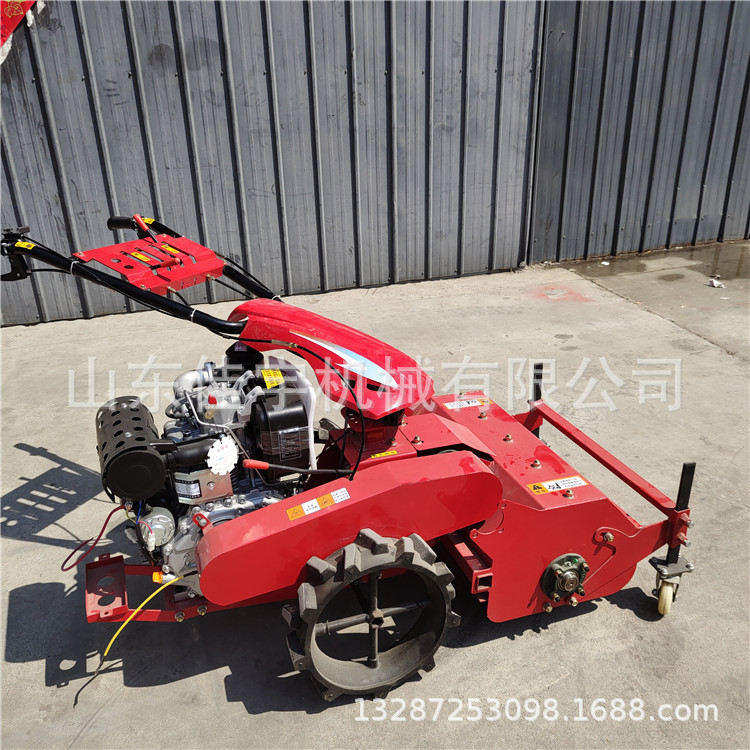 手推式汽油碎草还田机柴油大马力割草机 电启动园林除草机