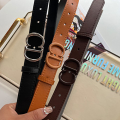 潮流女士皮帶 個性潮流百搭韓版褲腰帶簡約學生時尚字母ins褲帶酷