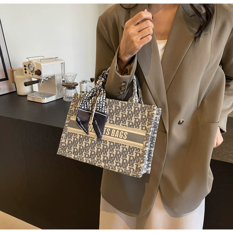 Рукодельная сумка через плечо, модный Tote, жаккардовая ткань, 28×10×20 см, шарф в наборе