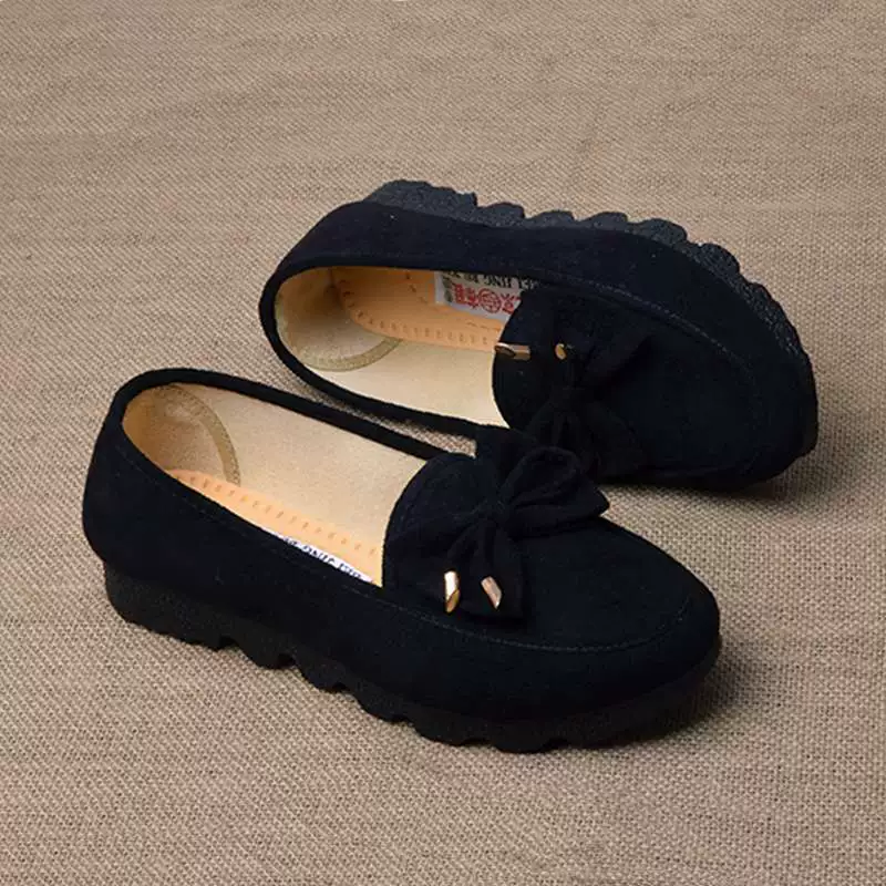Тканевые туфли Old North, женская рабочая обувь, новые рабочие туфли на плоской подошве с мягкой подошвой и дезодорантом, туфли для мам с бантом