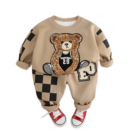 New Autumn Korean Style Boys Girls Baby Sweater Suits Western Style Autumn Clothes Children's Suits Small and Medium Children's Clothes